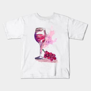 Red Wine and Grapes Kids T-Shirt